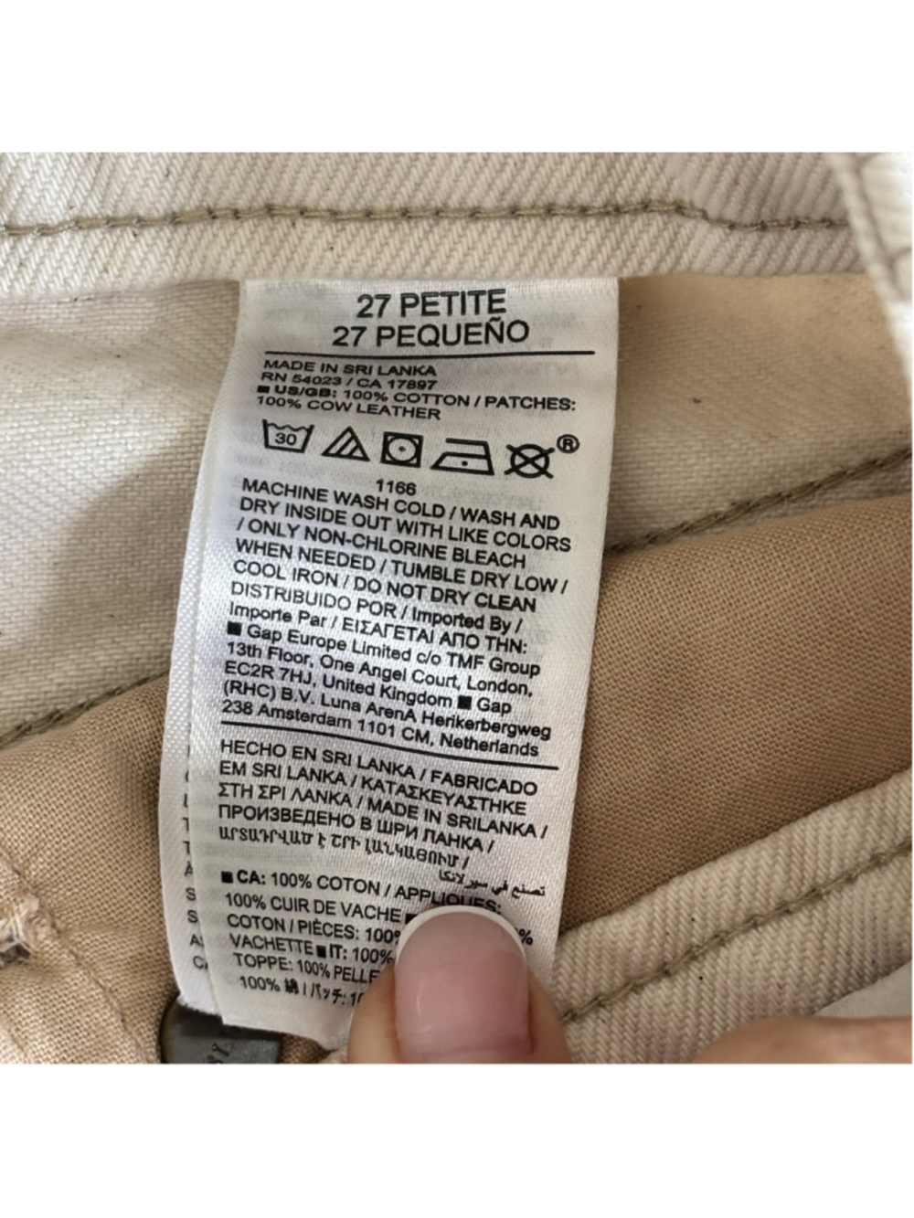 Banana Republic High Rise Rigid Wide Leg Jeans Off White Cream Denim Size 27P - Picture 8 of 10